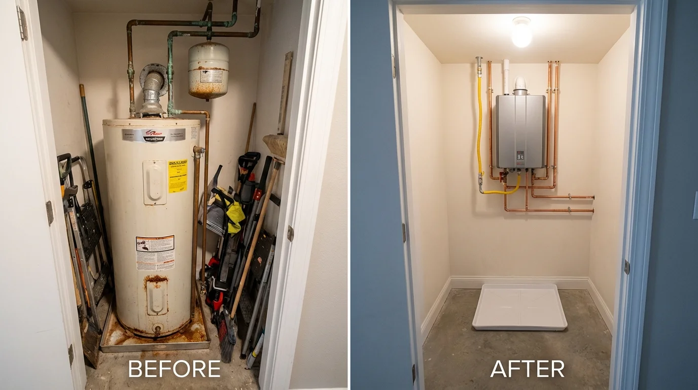 Tank water heater versus wall-mounted tankless unit comparison for Sallisaw, OK homeowners